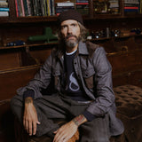 Dark Denim Effect Flannel Western Shirt