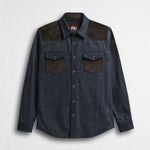 Camicia Western in Flanella Effetto Denim Scuro - Blue Denim