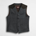 Gilet in Lana Herringbone - Herringbone Grey Melange