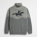 Maglione Jacquard Heritage Western - Grey Melange