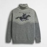 Maglione Jacquard Heritage Western - Grey Melange