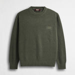 Maglione a Coste con Logo Stampato - Army Olive