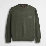 Maglione a Coste con Logo Stampato - Army Olive