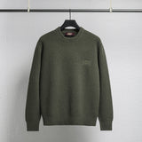 Maglione a Coste con Logo Stampato