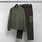 Maglione a Coste con Logo Stampato