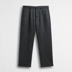 Pantalone Chino in Lana Herringbone - Herringbone Grey Melange