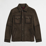 Overshirt in Pelle Scamosciata - Cognac