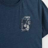 T-Shirt 100% Cotone Jersey Fiammato con Artwork