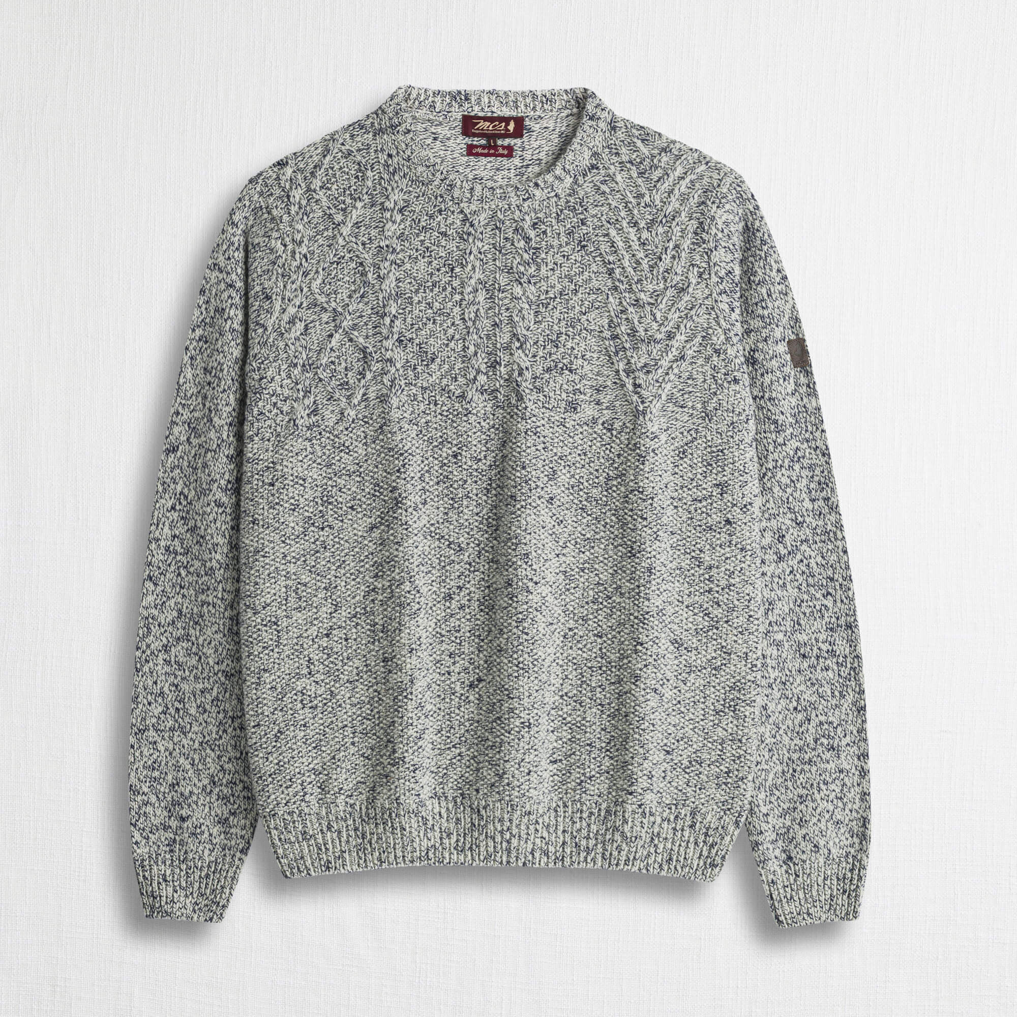 Maglione Girocollo con Decorazione Jacquard - Mid Grey