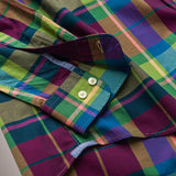 Colorful checked shirt in 100% cotton poplin