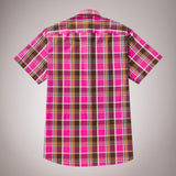 Short-sleeved checked shirt 100% cotton