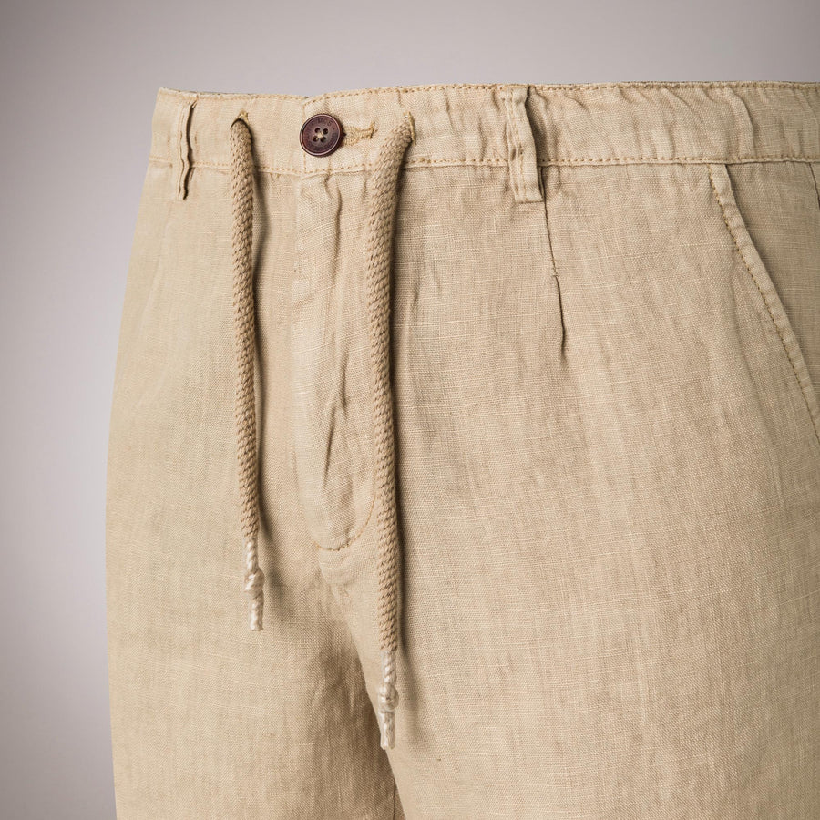 Bermuda Shorts in Linen with Drawstring