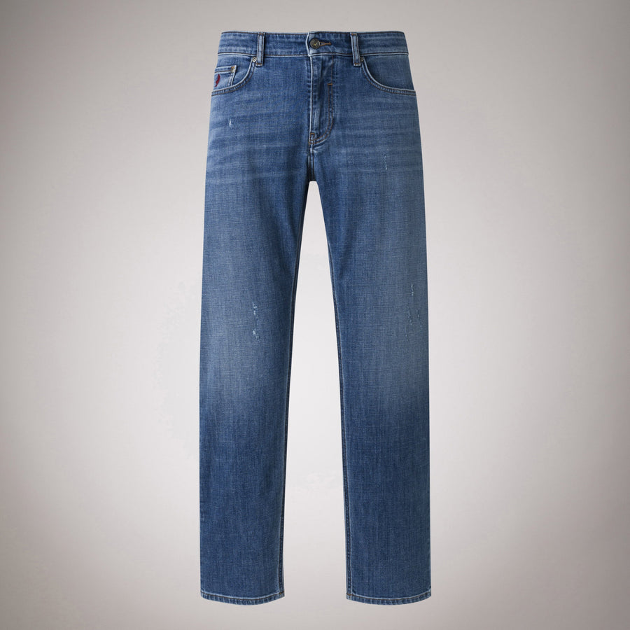 Jeans Medio Chiaro con Strappi Regular
