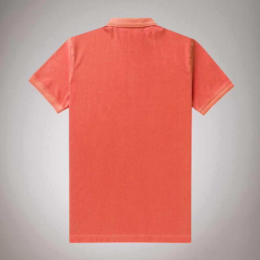 Overdyed colored polo shirt in stretch cotton