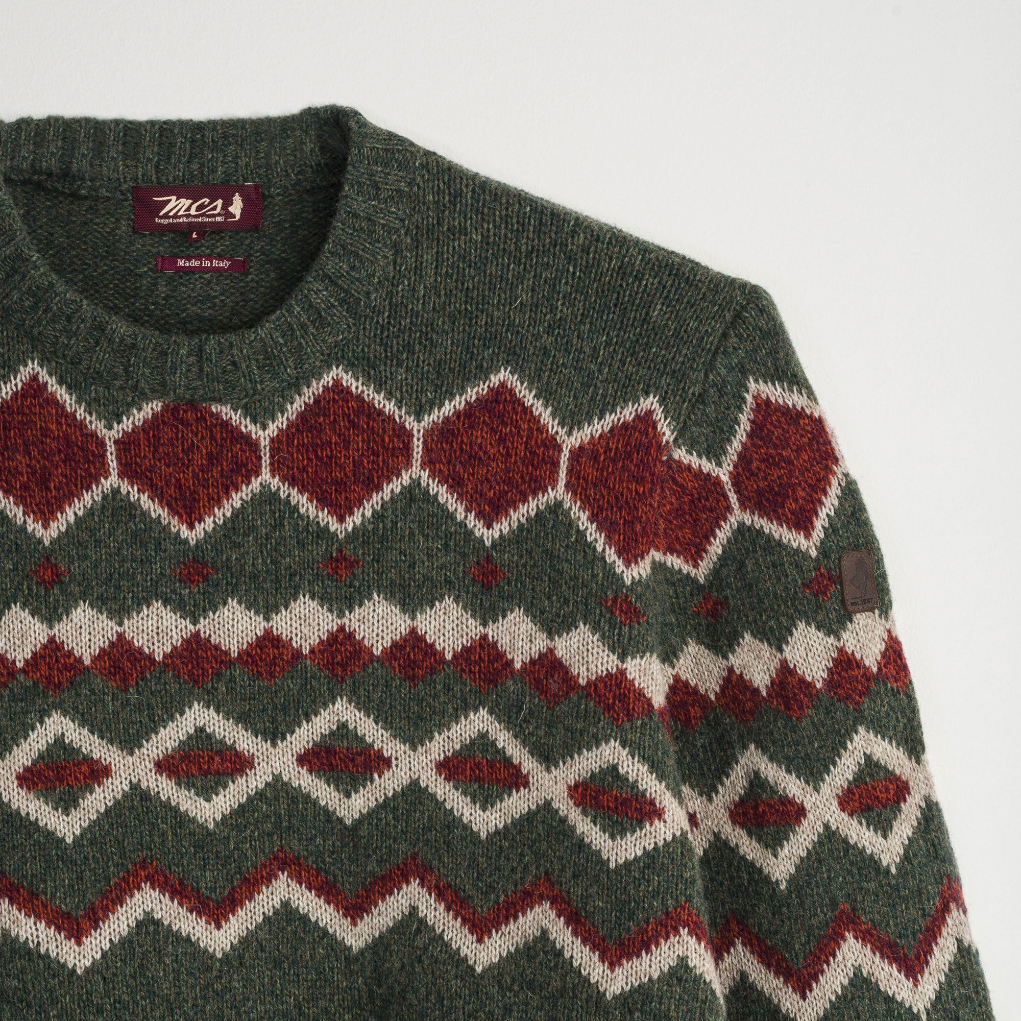 Men's Wool Jacquard Crewneck Sweater - F/W 24/25 | MCS Men's Wool Jacquard Crewneck Sweater - F/W 24/25 | MCS