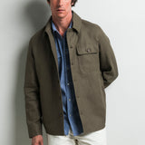 Giacca corta in misto cotone e lino - Vintage Khaki