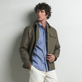 Giacca corta in misto cotone e lino - Vintage Khaki