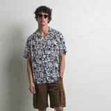 Camicia da bowling con stampa all-over - Blu and Wite Floral Print