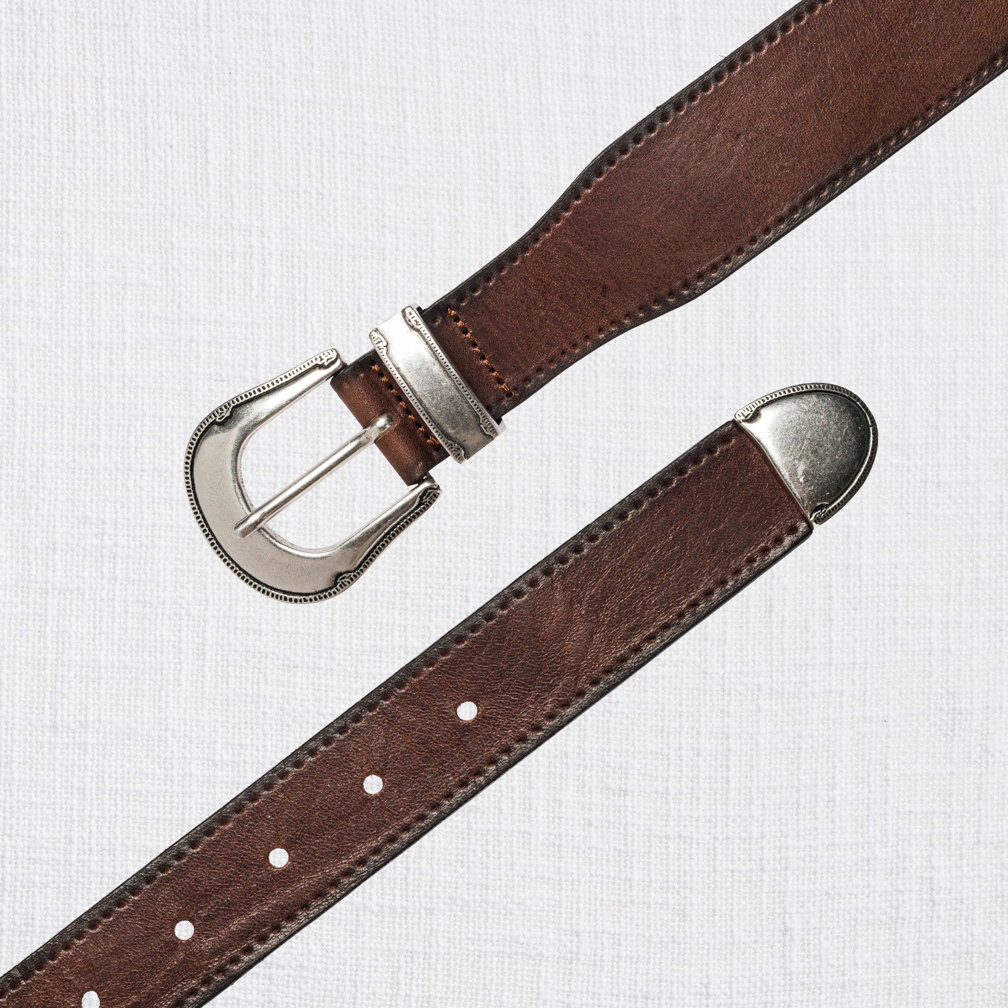 Cintura Western 100% pelle - Mid-Brown