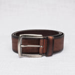 Cintura con fibbia squadrata 100% pelle - Milk Chocolate