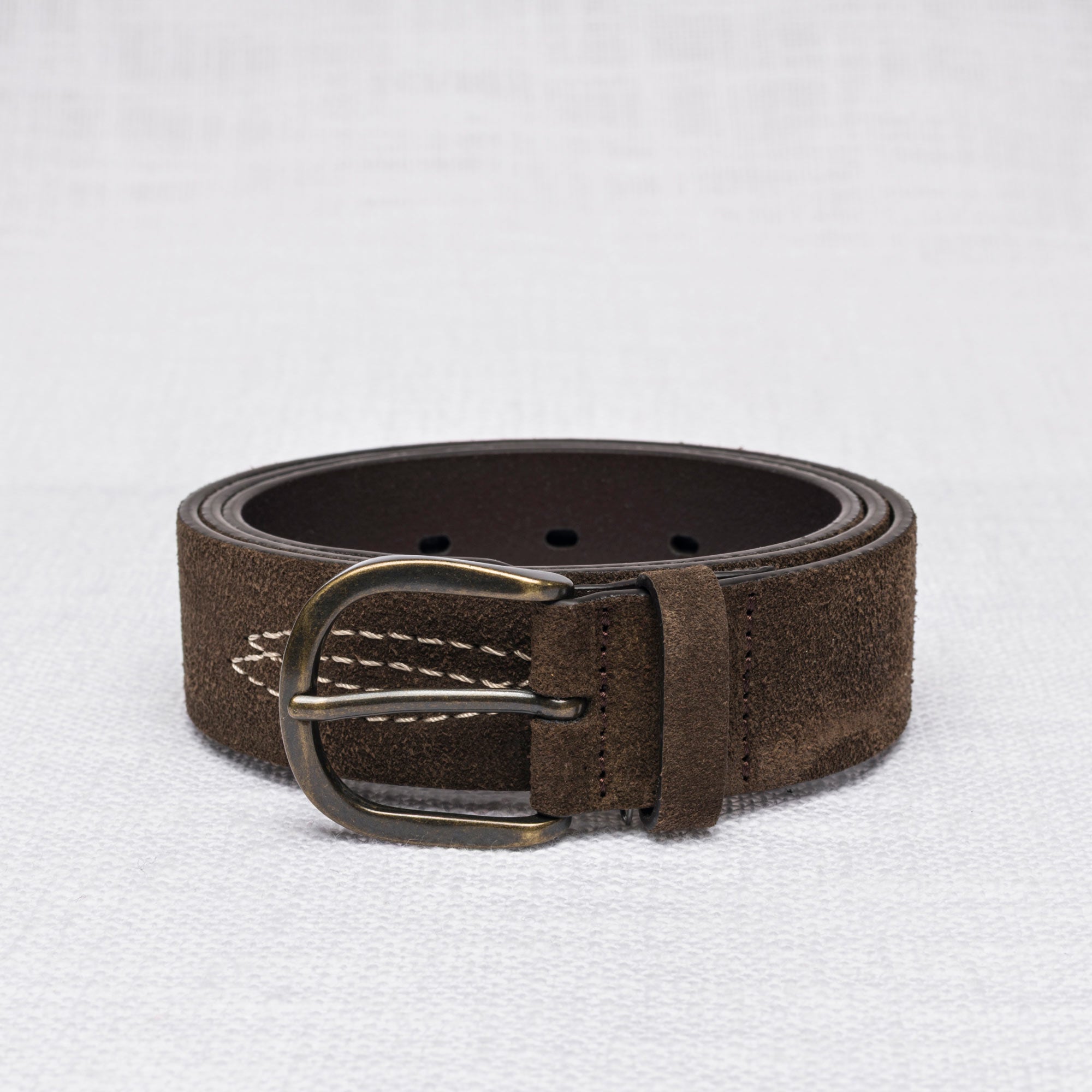 Cintura scamosciata con ricamo 100% pelle - Light Brown