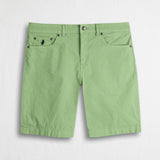 Pantalone corto in popeline di cotone stretch - Light Green