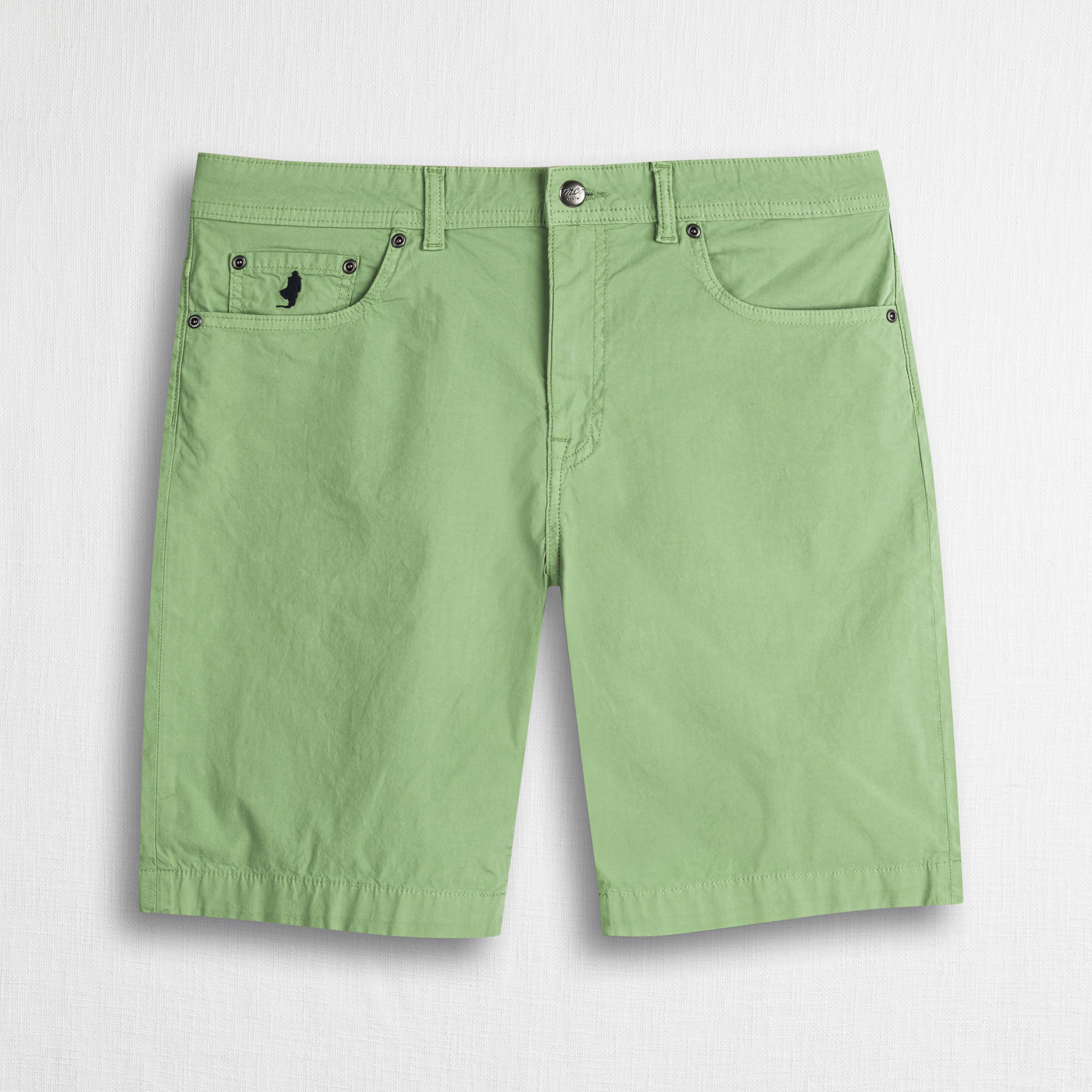 Pantalone corto in popeline di cotone stretch - Light Green