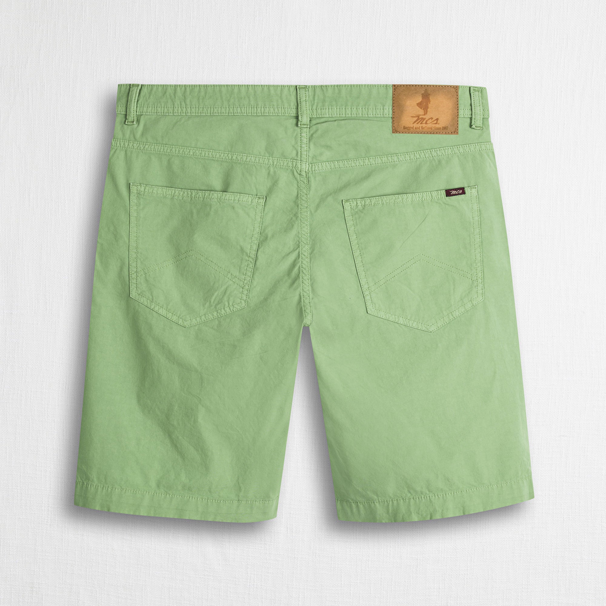 Pantalone corto in popeline di cotone stretch - Light Green
