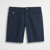 Pantalone corto in popeline di cotone stretch - Navy Blue