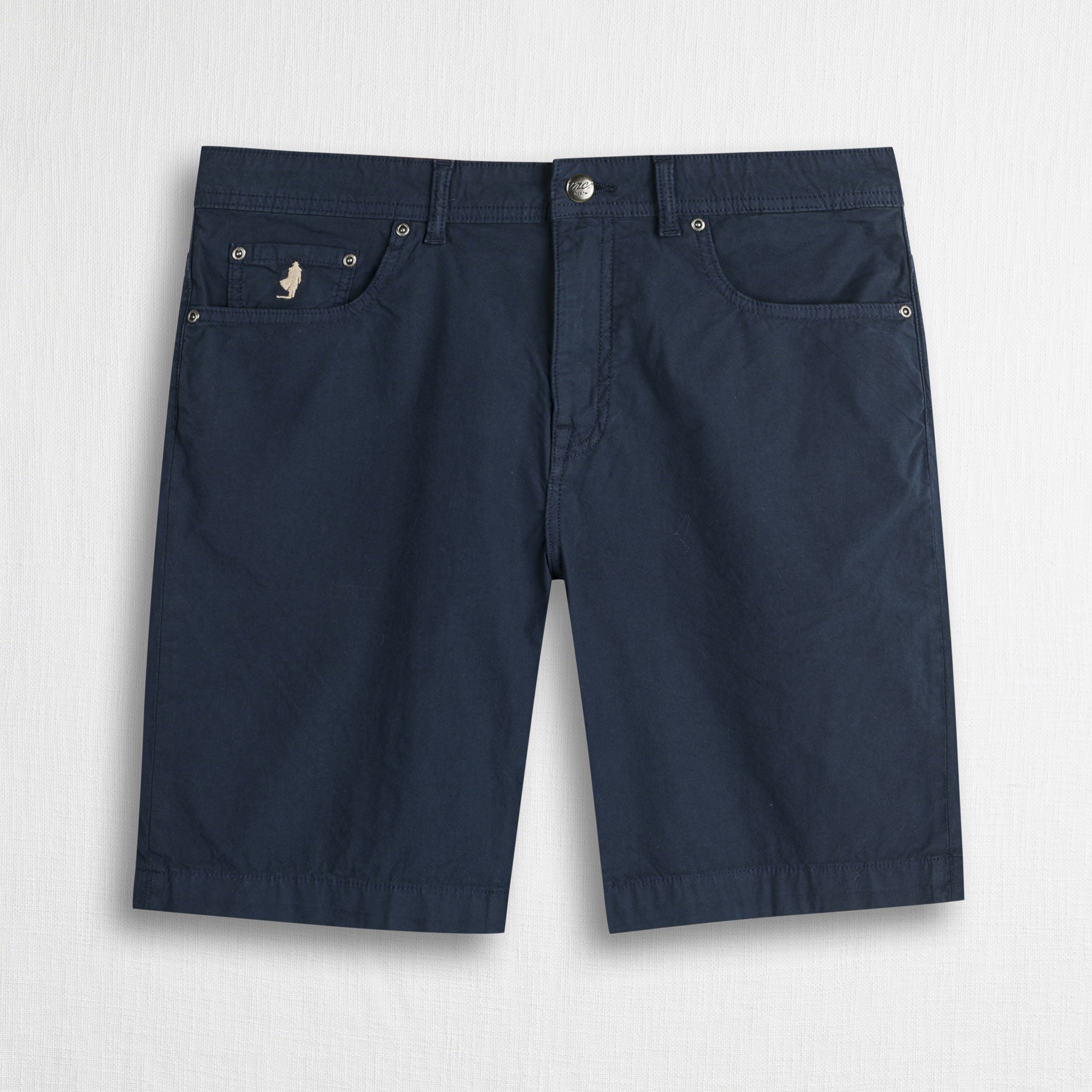 Pantalone corto in popeline di cotone stretch - Navy Blue