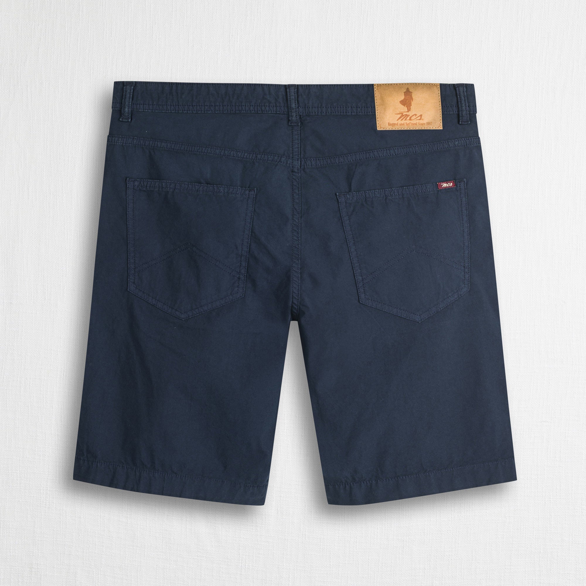 Pantalone corto in popeline di cotone stretch - Navy Blue