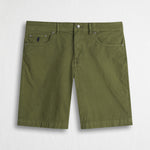 Pantalone corto in popeline di cotone stretch - Dark Olive