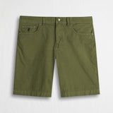 Pantalone corto in popeline di cotone stretch - Dark Olive