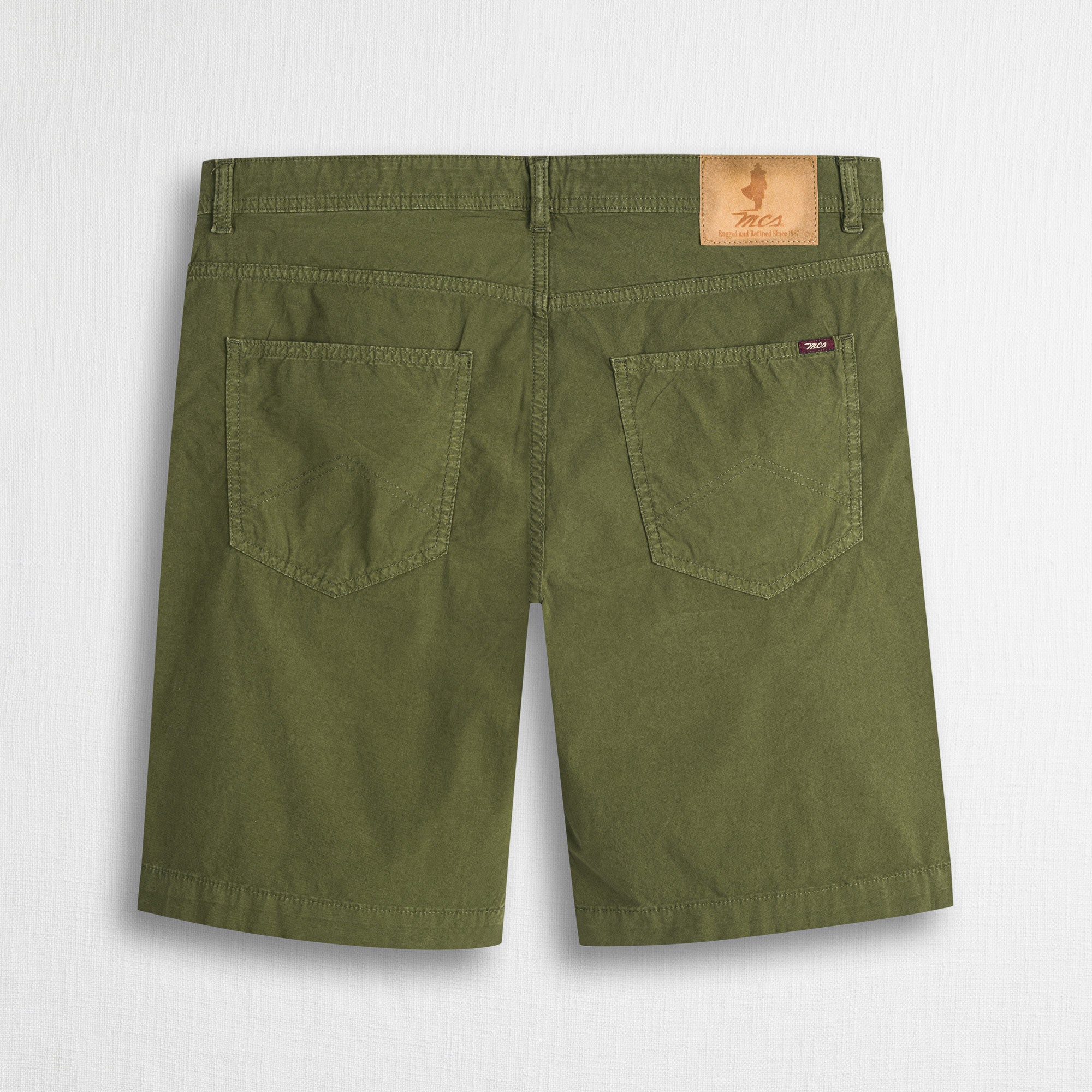 Pantalone corto in popeline di cotone stretch - Dark Olive