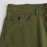 Pantalone corto in popeline di cotone stretch - Dark Olive