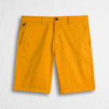 Pantalone chino corto in gabardina stretch - Gold Yellow