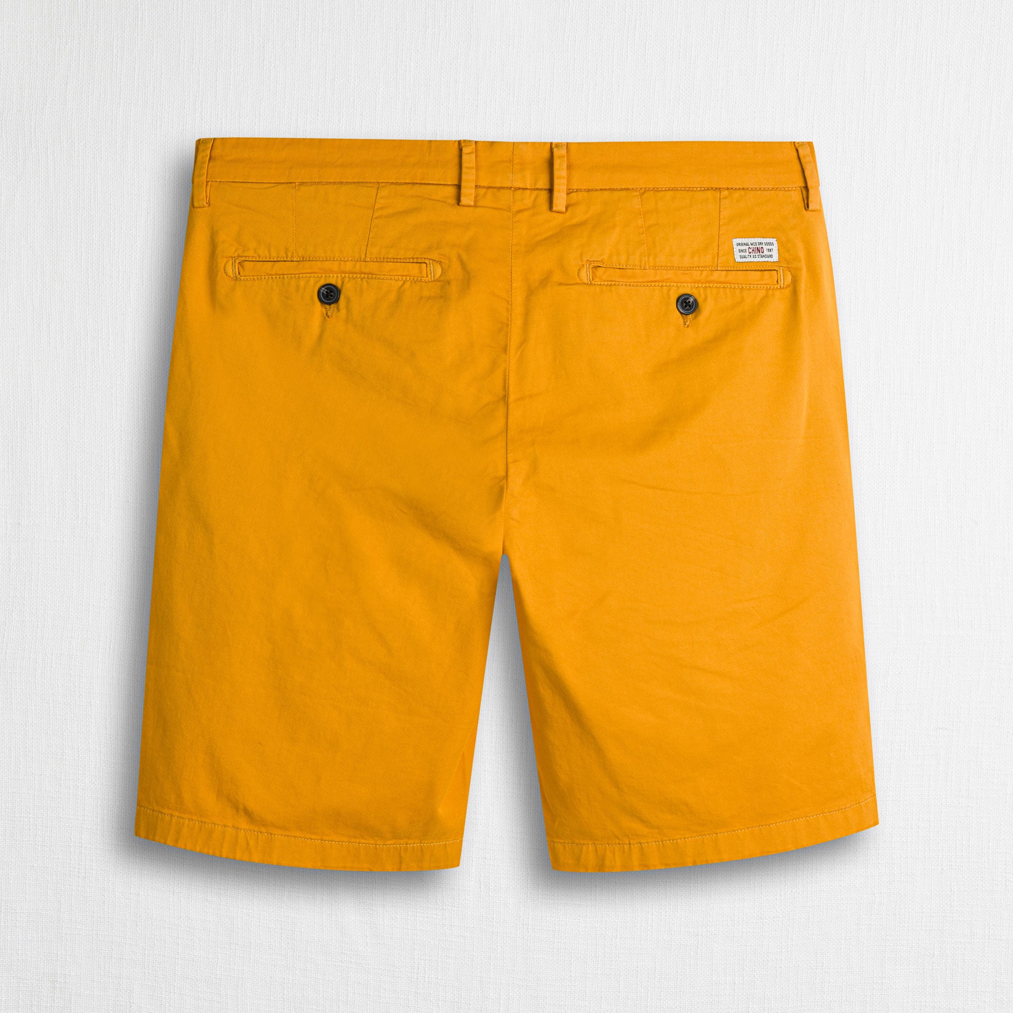 Pantalone chino corto in gabardina stretch - Gold Yellow
