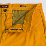 Pantalone chino corto in gabardina stretch - Gold Yellow