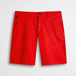 Pantalone chino corto in gabardina stretch - Spice Orange