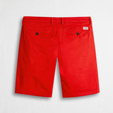 Pantalone chino corto in gabardina stretch - Spice Orange