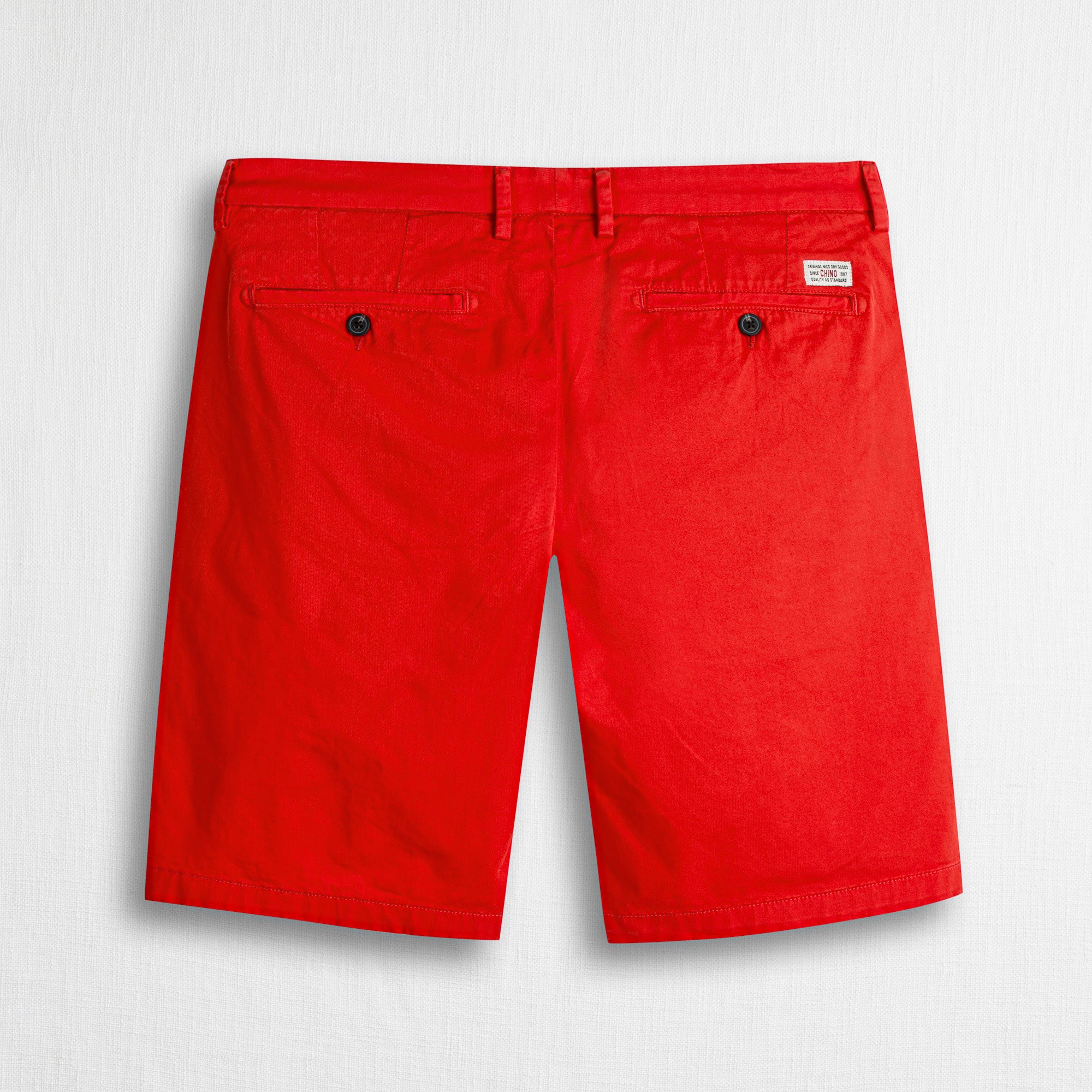 Pantalone chino corto in gabardina stretch - Spice Orange