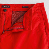 Pantalone chino corto in gabardina stretch - Spice Orange