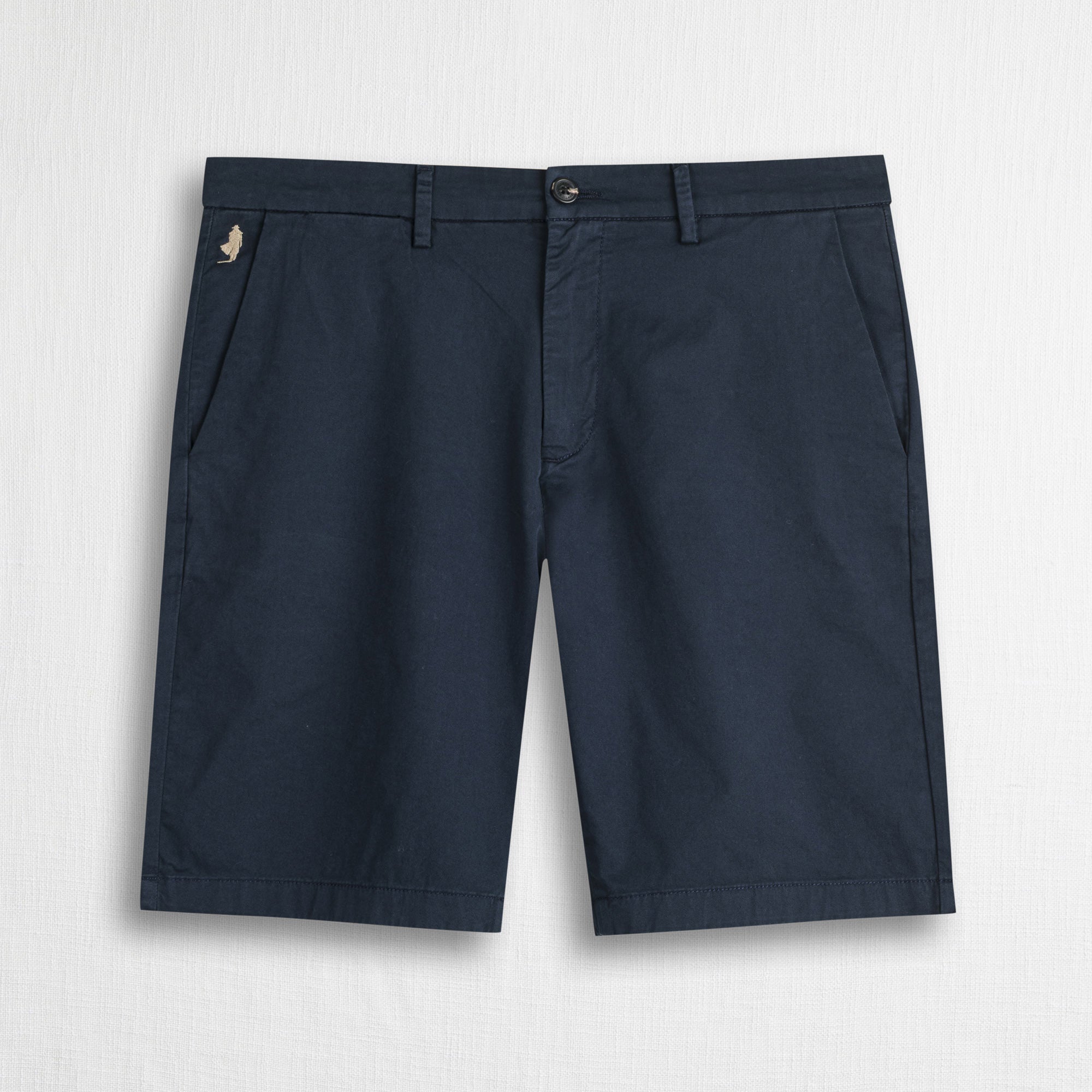 Pantalone chino corto in gabardina stretch - Navy Blue