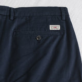Pantalone chino corto in gabardina stretch - Navy Blue