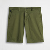 Pantalone chino corto in gabardina stretch - Dark Olive