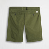 Pantalone chino corto in gabardina stretch - Dark Olive