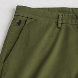 Pantalone chino corto in gabardina stretch - Dark Olive