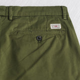 Pantalone chino corto in gabardina stretch - Dark Olive