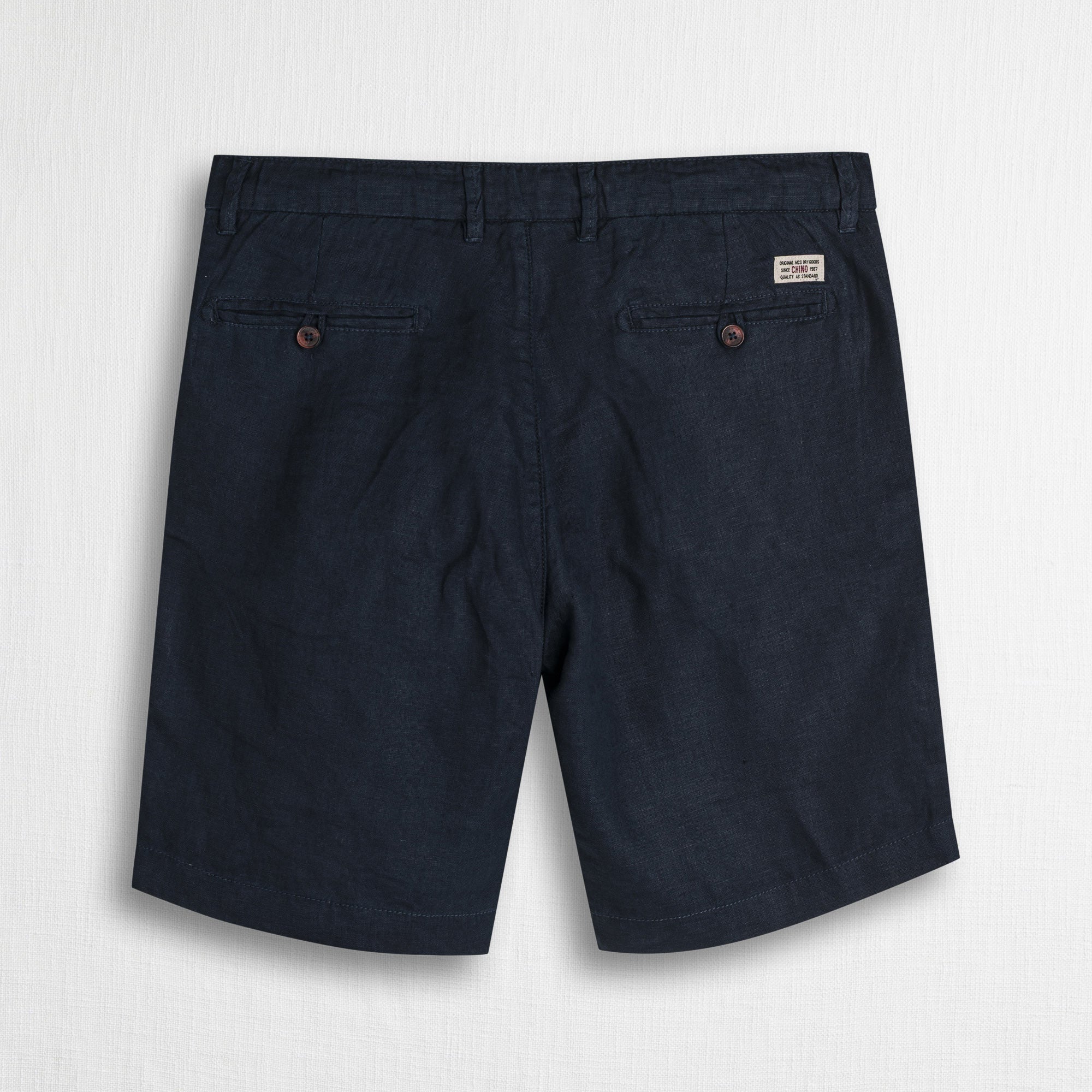 100% Linen Chino Shorts - Navy Blue