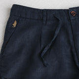 Bermuda chino 100% lino - Navy Blue
